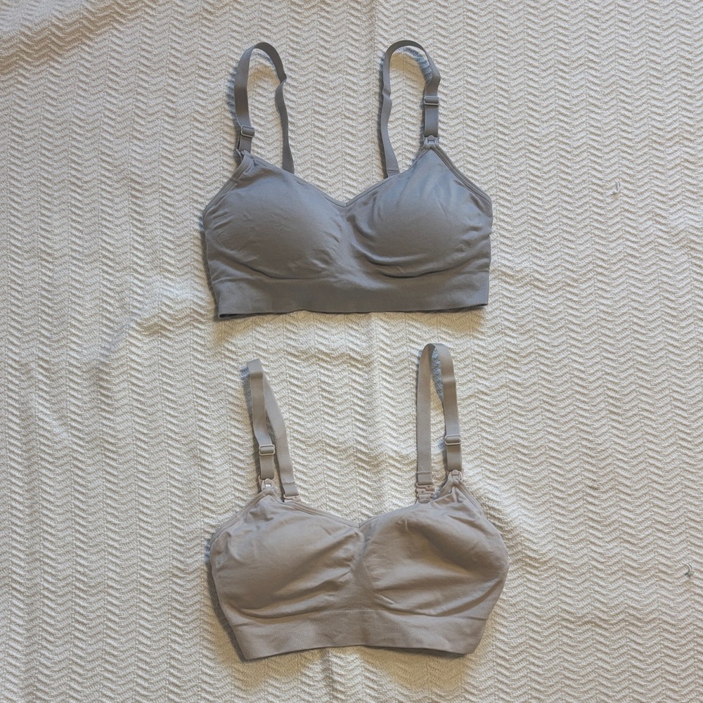Auden Nursing Bra Bundle- Grey, Light Pink